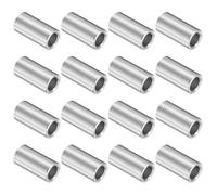 sourcing map Lot de 16 entretoises en aluminium, 5 mm x 8 mm x 16 mm (DI x DE x L) - Finition unie - Entretoise ronde en métal non fileté - Douille d'entretoise non filetée pour boulons à vis M5