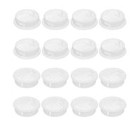 sourcing map Lot de 16 grilles d'aération circulaires en plastique pour salle de bain, cuisine, armoire, blanc 35 mm