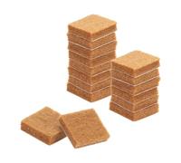 sourcing map Lot de 16 patins carrés en feutre pour meubles - 2 x 2 cm - Dos adhésif - Antidérapant et anti-rayures - Pour protéger les sols en bois dur - Marron clair
