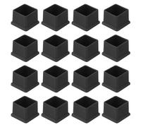 sourcing map Lot de 16 Patins de Chaise, Capuchons Carrés en PVC pour Pieds de Chaise, 25 mm x 25 mm, Noir