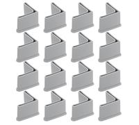 sourcing map Lot de 16 patins en forme de L pour pieds de meubles, 35 x 35 mm, capuchons en fer en PVC, gris