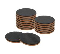 sourcing map Lot de 16 patins ronds en feutre et EVA pour protéger les sols en bois dur, les pieds de table et les pieds de chaise, 55 mm, marron + noir
