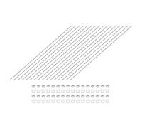 sourcing map Lot de 16 tiges entièrement filetées, filetage M3-0,5, longueur 350 mm, clous entièrement filetés en acier inoxydable avec écrous et rondelles pour pinces, cintres et boulons en U