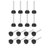 sourcing map Lot de 16 vis moletées rondes M5 x 50 mm en acier au carbone plaqué zinc pour vis de rechange rapides Noir