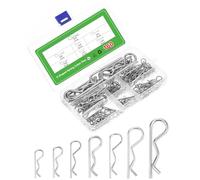sourcing map Lot de 160 goupilles fendues à ressort en acier inoxydable 304 de 7 tailles différentes en forme de R pour appareils ménagers, équipements de sport, réparation mécanique automobile