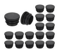 sourcing map Lot de 18 bouchons ronds en plastique noir - 30 mm - Protection contre le glissement pour chaise, canapé, table, étagère