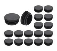 sourcing map Lot de 18 bouchons ronds en plastique noir de 40 mm pour pieds de meubles, protection contre le glissement pour chaise, canapé, table, étagère