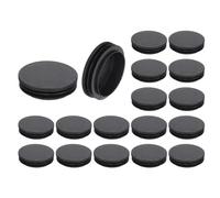 sourcing map Lot de 18 bouchons ronds en plastique noir de 63 mm pour pieds de meubles, protection contre le glissement pour chaise, canapé, table, étagère