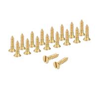 sourcing map Lot de 18 vis à bois, M4 x 16 mm, tête plate auto-taraudeuse, en laiton, autotaraudeuses rapides en métal pour appareils électroménagers, meubles et travail du bois