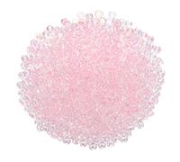 sourcing map Lot de 2 000 mini perles de rocaille en verre en vrac de 3 mm pour fabrication de bijoux Rose clair