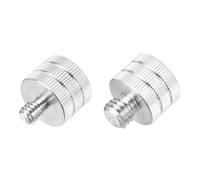 sourcing map Lot de 2 adaptateurs de pied de micro 6,35 mm mâle vers femelle 5/8", mâle 3/8" vers femelle 5/8" femelle en alliage d'aluminium pour trépied de microphone Argenté