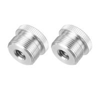 sourcing map Lot de 2 adaptateurs de pied de micro femelle 6,35 mm vers 5/8 po mâle en alliage d'aluminium pour trépied de microphone Argenté