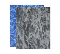 sourcing map Lot de 2 autocollants à effet vague d'eau artificielle pour maison de poupée, paysage miniature, bleu foncé, vert foncé - 29,7 x 21 cm