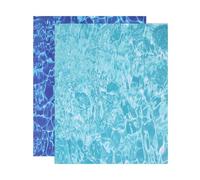 sourcing map Lot de 2 autocollants à effet vague d'eau artificielle pour maison de poupée, paysages miniatures, bleu foncé, bleu ciel, 29,7 x 21 cm