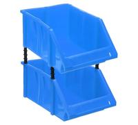 sourcing map Lot de 2 bacs de rangement muraux empilables en plastique pour garage, placard, tiroir, 27,9 x 18 x 13,5 cm, bleu