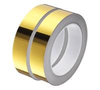 sourcing map Lot de 2 bandes adhésives pour carrelage de sol, lignes dorées, 2,5 cm x 2,5 m, autocollant décoratif pour sol mural, ruban d'étanchéité étanche pour armoire de cuisine et de salle de