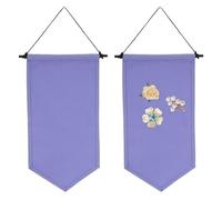 sourcing map Lot de 2 bannières murales vierges en toile émaillée avec épingle en bois, décoration murale à faire soi-même pour épingles, badge, affichage, collection de revers (violet clair)