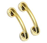 sourcing map Lot de 2 barres d'appui pour baignoires et douches, poignées de porte et de fenêtre en verre miroir de 19,3 cm puissantes à ventouse antidérapantes pour chaises de douche seniors, doré