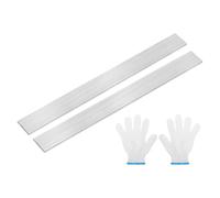sourcing map Lot de 2 barres plates en acier inoxydable 316L de 0,3 cm d'épaisseur, 3,4 cm de large, 20,3 cm de long, finition brossée pour cuisine, loisirs créatifs, ton argenté