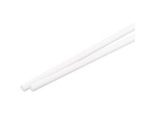 sourcing map Lot de 2 barres rondes solides en plastique ABS - 8 mm x 250 mm - Blanc - Pour modélisme, modélisme architectural, table de sable
