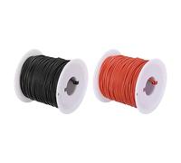 sourcing map Lot de 2 bobines de fil électrique flexible en silicone de calibre 22 - 22 AWG - Fil de cuivre étamé - Haute température - Noir et rouge - 30 m - Pour appareils électriques de voiture