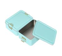 sourcing map Lot de 2 boîtes rectangulaires vides en fer blanc avec couvercles, 14 x 10 x 5,5 cm, pour la maison, le bureau, les voyages, les cadeaux, les biscuits, les crayons, les loisirs créatifs