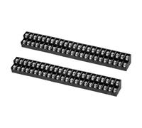 sourcing map Lot de 2 borniers 23 positions à double rangée, 23,5 mm x 196 mm, 300 V 15 A, pas de 8,5 mm PA66 pour câble 22-12 AWG, noir