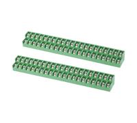 sourcing map Lot de 2 borniers à 21 positions à double rangée, 23,5 mm x 178 mm, 300 V 15 A, pas de 8,5 mm, PA66 pour câble de 22 à 12 AWG, vert