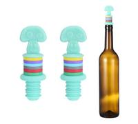 sourcing map Lot de 2 bouchons à vin en silicone en forme de champignon, vert