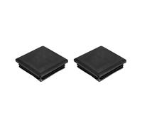 sourcing map Lot de 2 bouchons carrés en plastique, 80 x 80 mm, capuchons d'extrémité de tuyau en polyéthylène pour pieds de meubles carrés de 72 à 78 mm, noir
