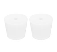 sourcing map Lot de 2 bouchons coniques en caoutchouc de silicone de 36 mm à 45 mm pour tubes à essai solides avec trou blanc pour laboratoire maison