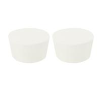 sourcing map Lot de 2 bouchons coniques en caoutchouc pour tubes à essai solides de 68 mm à 81 mm - Blanc
