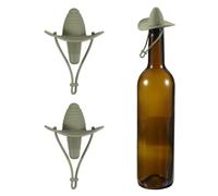 sourcing map Lot de 2 bouchons de vin en silicone avec visière en forme de chapeau de cowboy, bouchons de vin réutilisables, hermétiques, anti-fuite, bouchons de bouteille fantaisie pour bar, fête