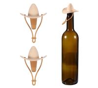 sourcing map Lot de 2 bouchons de vin en silicone avec visière en forme de chapeau de cowboy, bouchons de vin réutilisables et hermétiques, bouchons de bouteille en verre fantaisie pour bar, fête