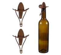 sourcing map Lot de 2 bouchons de vin en silicone avec visière en forme de chapeau de cowboy, bouchons de vin réutilisables et hermétiques, bouchons de bouteille de bière en verre pour bar, fête, café