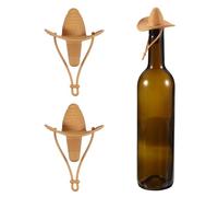 sourcing map Lot de 2 bouchons de vin en silicone avec visière en forme de chapeau de cowboy, bouchons de vin réutilisables, hermétiques, anti-fuite, bouchons de bouteille fantaisie pour bar, vacances