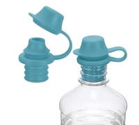 sourcing map Lot de 2 bouchons de vin en silicone réutilisables anti-déversement avec bouchon de protection pour bouteilles de vin, bière, champagne, maison, cuisine, bar, bleu foncé