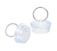 sourcing map Lot de 2 bouchons d'évier en caoutchouc avec anneau de suspension pour baignoire, cuisine et salle de bain Bleu clair 29-32 mm