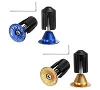 sourcing map Lot de 2 bouchons d'extrémité de guidon de vélo en aluminium 16-21 mm réglable avec outil pour VTT, vélo de route, BMX, vélo à pignon fixe, bleu doré
