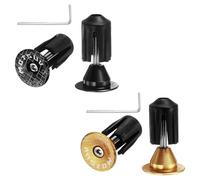 sourcing map Lot de 2 bouchons d'extrémité de guidon de vélo en aluminium 16-21 mm réglable avec outil pour VTT, vélo de route, BMX, vélo à pignon fixe, noir et doré