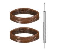 sourcing map Lot de 2 boucles de rechange en cuir pour bracelet de montre - 18 mm - Marron, 18mm, Cuir, Pas de gemme