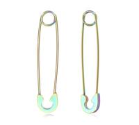 sourcing map Lot de 2 boucles d'oreilles à épingle à nourrice en acier inoxydable hypoallergénique avec boucle à boucle - Boucles d'oreilles créoles punk pour homme et femme - Bijoux tendance