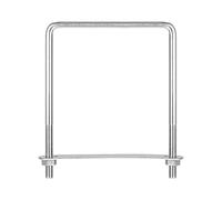 sourcing map Lot de 2 boulons en U carrés de 112 mm de largeur intérieure 150 mm de longueur M8 304 en acier inoxydable avec écrous et plaques, pour bateau et remorque