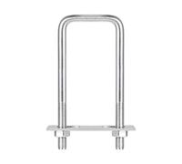 sourcing map Lot de 2 boulons en U carrés de 52 mm de largeur intérieure 150 mm de longueur M10 304 en acier inoxydable avec écrous et plaques, pour bateau et remorque