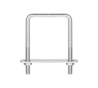 sourcing map Lot de 2 boulons en U carrés de 67 mm de largeur intérieure 110 mm de longueur M8 en acier inoxydable 304 avec écrous et plaques, pour remorque de bateau