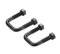 sourcing map Lot de 2 boulons en U carrés M8, 25 mm de largeur intérieure 50 mm de long, boulons de serrage en U en acier inoxydable 304 galvanisé avec écrous pour automobile, remorque, bateau