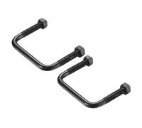 sourcing map Lot de 2 boulons en U carrés M8, 60 mm de largeur intérieure 60 mm de longueur en acier inoxydable 304 galvanisé avec écrous pour automobile, remorque, bateau, sentier, noir