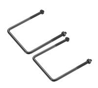 sourcing map Lot de 2 boulons en U carrés M8 - Largeur intérieure : 130 mm - Longueur : 90 mm - Longueur : 130 mm - En acier inoxydable 304 galvanisé avec écrous pour automobile, remorque, bateau
