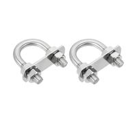 sourcing map Lot de 2 boulons en U M10 de 27 mm de largeur intérieure de 29 mm de long en acier inoxydable 304 avec écrous et plaques pour bateau de ski, bateau de pêche