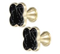 sourcing map Lot de 2 boutons de tiroir décoratifs en alliage de zinc avec vis pour meubles, commode, armoire, placard, noir